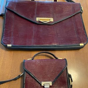 Vintage Leather Briefcase and Purse Set